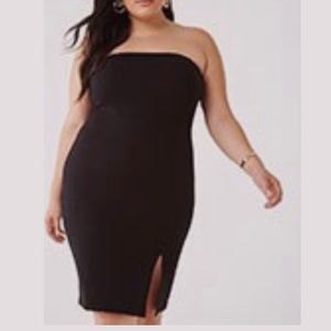F21+ Strapless Black Mini Dress